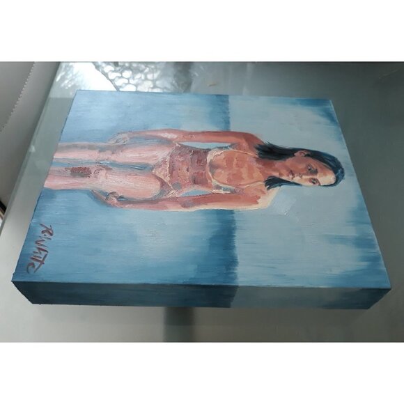 "Presence" Original oil painting on Cradled Wood Panel 8"w x 10"h x 1.5"d - Picture 6 of 7